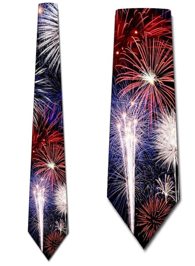 Three Rooker Fireworks Necktie 4th of July Patriotic Ties - Image 2